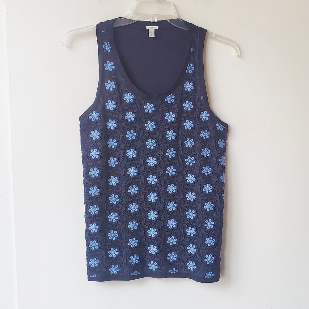 J. Crew Floral Embroidered Sleeveless Top